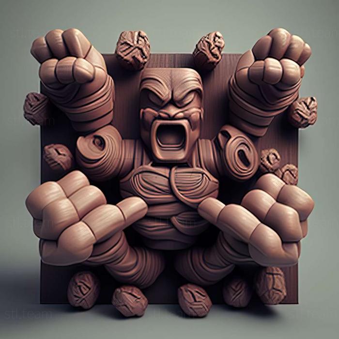 3D model Rag Doll Kung Fu Fists of Plastic game (STL)